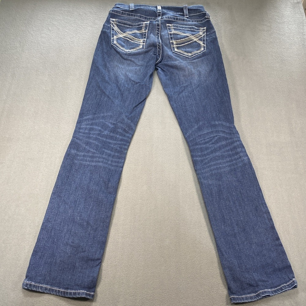 Ariat Womens Jeans 28R Size 6 Real Denim Mid Rise Straight Medium Wash Blue - Picture 8 of 8